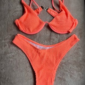 orange shein bikini